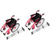 Kisangel 2 Sets Doll Wheelchair and Crutchs Ornaments, Plastic Mini Wheelchair Models for Dollhouse Miniature Doll Accessories Playset, Rosy view 1