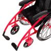 Kisangel 2 Sets Doll Wheelchair and Crutchs Ornaments, Plastic Mini Wheelchair Models for Dollhouse Miniature Doll Accessories Playset, Rosy view 4