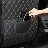 TYDXZNB Seat Back Protector for VW Jetta 19992025 2026 A7 Car Kick Mat with Storage Pocket, Waterproof Backseat Cover, Easy Clean Rear Seat Guard,Black and White view 2