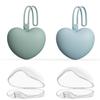 4PCS Pacifier Holder Case Set, 2pcs Silicone Portable Pacifier Pouch and 2pcs Transparent Pacifier Storage Container, Cute Heart Shape Pacifier Storage Case for Newborn BabyGreen&Blue view 1