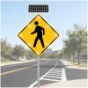 24in Solar Pedestrian Crossing Sign, Aluminum Road Traffic Blinking Street Warning Sign for Park School Urban Community A view 1