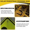 24in Solar Pedestrian Crossing Sign, Aluminum Road Traffic Blinking Street Warning Sign for Park School Urban Community A view 4