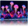 FKIUBWRY for MTG Playmat,TCG Card Game Playmat 24 x 14 inches,Mouse Pad,Magic Mat,for Magic The Gathering Board Game Desk Mat,Non-Slip Rubber Base,Stitched Edge,Storage Bag,Glitter Pink Jellyfish view 1
