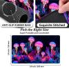 FKIUBWRY for MTG Playmat,TCG Card Game Playmat 24 x 14 inches,Mouse Pad,Magic Mat,for Magic The Gathering Board Game Desk Mat,Non-Slip Rubber Base,Stitched Edge,Storage Bag,Glitter Pink Jellyfish view 2