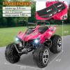 Hikole 4 Wheelers for Kids Ages 4-8-12-14, 24V 2 Seater Ride on Quad Car Toys, 4X100 Power Motor, 24'' Spacious Seat, Spring Suspension, Music, LED Lights, XL Side by Side ATV, Rose Pink view 2