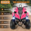 Hikole 4 Wheelers for Kids Ages 4-8-12-14, 24V 2 Seater Ride on Quad Car Toys, 4X100 Power Motor, 24'' Spacious Seat, Spring Suspension, Music, LED Lights, XL Side by Side ATV, Rose Pink view 3