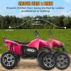 Hikole 4 Wheelers for Kids Ages 4-8-12-14, 24V 2 Seater Ride on Quad Car Toys, 4X100 Power Motor, 24'' Spacious Seat, Spring Suspension, Music, LED Lights, XL Side by Side ATV, Rose Pink view 4