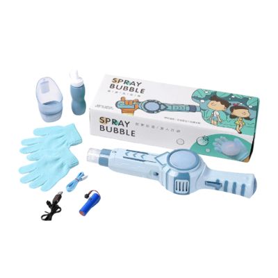 Fog Bubble Machine, Rechargeable Electric Colorful Puffpop Bubble Maker, Interactive Magics Fog Bubble-Wand with Fog Effect and Gloves Accessories for Party Play Outdoor Use