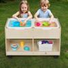 Bolocon Sand and Water Activity Table for Kids, Sensory Table w/Dual Deep Sand/Water Bins & 2 Bottom Storage Compartment & Lockable Casters, Indoor/Outdoor Activity Play view 2