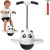 Balance Pogo Ball with Handle for Kids, Jumping Trick Ball Toy with Colourful LED Lights Panda Shape, Fun Bounce Toy for Boys Girls Balance Training (Black,without light) view 1