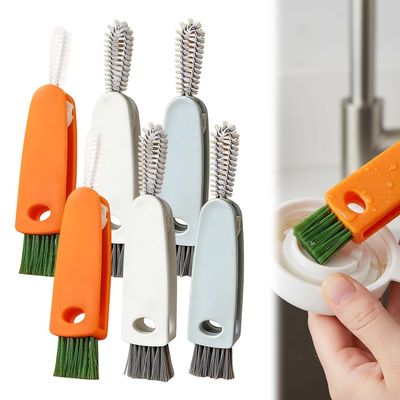 2026 New 3 in 1 Cup Lid Cleaning Brush Set, 12PCS Multifunctional Bottle Crevice Portable Cup Lid Cleaning Brushes, Crevice Cleaning Brush, Home Kitchen Crevice Brush Tools (Colorful*2)