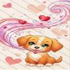 Adorable Puppy in Sparkling Heart Design Valentines Day 1000 Piece Puzzle Wooden Jigsaw Puzzle for Adults Portable Puzzle Boards Birthday Gift for Mom view 1