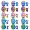 Iceacrin 15PCS Mini 3D Printed Dragon Eggs with Dragons Inside, Cool 5-Color Gradient Crystal Fidget Toys, 3D Printed Dragon Valentines, Easter Basket Stuffers for Boys, Kids & Teens view 1