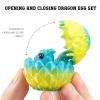 Iceacrin 15PCS Mini 3D Printed Dragon Eggs with Dragons Inside, Cool 5-Color Gradient Crystal Fidget Toys, 3D Printed Dragon Valentines, Easter Basket Stuffers for Boys, Kids & Teens view 3