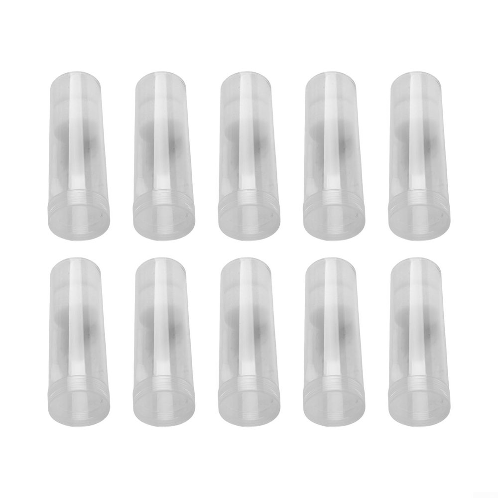 10 Pack Coin Storage Tube 30mm Plastic Clear Round Coin Capsule Holder for Safe Collection Protection Portable Transparent Coin Case Set