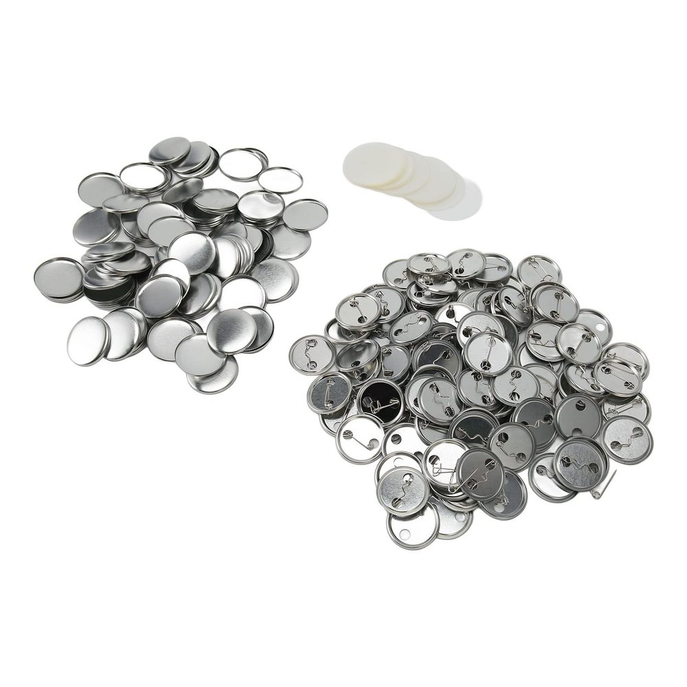 Acouto Maker Badge Supplies 100 Sets Badge Set Round Shape Prevention Print Pin Making Machine Metal Arts, Crafts & SewingSewingSewing Notions & SuppliesFastenersButtons (32MM)