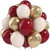 Jobkoo Burgundy Gold Balloons 60 PCS Dark Red Wine White Sand Beige Latex Balloon Maroon Wine Red Metallic Balloons for Women Birthday Baby Shower Wedding Bachelorette Graduation Party Decorations view 1