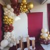 Jobkoo Burgundy Gold Balloons 60 PCS Dark Red Wine White Sand Beige Latex Balloon Maroon Wine Red Metallic Balloons for Women Birthday Baby Shower Wedding Bachelorette Graduation Party Decorations view 2