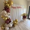 Jobkoo Burgundy Gold Balloons 60 PCS Dark Red Wine White Sand Beige Latex Balloon Maroon Wine Red Metallic Balloons for Women Birthday Baby Shower Wedding Bachelorette Graduation Party Decorations view 4