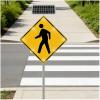 LED Road Traffic Blinking Warning Sign, Solar Powered Pedestrian Crossing Sign for Park School Urban/Road Community A view 1