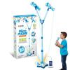 Rechargeable Karaoke Machine Toys with 2 Mic,Stand Microphone Toy with Speakers and Lights,Portable Adjustable Height Karaoke Machine for Singing,Fun Activities for Family Party and Birthday view 1