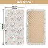 Burbuja White Cat Flower Cot Sheet for Toddlers, Portable Padded Nap Mat Sheet with Elastic Band for Girls Boys, Machine Washable, 25x50 in view 3
