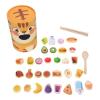 Asixxsix Wooden Feeding Toy, PretendPlay Food Set with Spoon and Chopsticks, Fine Motor Skills Scooping Toy for Toddlers Hand Eye Coordination view 2
