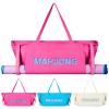 Abbylike Empty Mahjong Canvas Tote Bag for Rolled Mat Tiles Racks Pushers Suffers Accessories 28x9 Inches Mahjong Bag with Zipper Closure Outer Pockets Lining Large Capacity Case Only(Pink) view 1