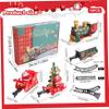 14Pcs Electric Train Set for Kids Light & Sounds Simulated Christmas Train with 4 Carriages Classical Christmas Sets with Tracks for Boys & Girls view 2
