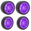 keeda 4Pack Rubber Tires and Wheels, Suitable for Losi Micro B 1/24, 1/28 WL244016 Drift RC car Upgrade Parts (B Purple) view 3