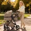 2 in 1 Baby Stroller, Convertible Bassinet Pushchair for Infants and Newborns 0-36 Months (Brown) view 2