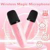 Mini Karaoke Machine for Toddlers - Birthday Gift for 3 4 5 6 7 8 9 10 11 12 Years Old Girls, Bluetooth Speaker Sets with 2 Wireless Microphones fits Family Fun Home Party Indoor&Outdoor, Pink view 2