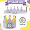 Aysatogc Birthday Crown Hat with Numbers, Felt Crown Birthday Hats Fabric Hat Interchangeable 3D Stickers Fabric Crowns Numbers 0-9 Party Decorations for Birthday view 2