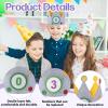 Aysatogc Birthday Crown Hat with Numbers, Felt Crown Birthday Hats Fabric Hat Interchangeable 3D Stickers Fabric Crowns Numbers 0-9 Party Decorations for Birthday view 3