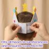Aysatogc Birthday Crown Hat with Numbers, Felt Crown Birthday Hats Fabric Hat Interchangeable 3D Stickers Fabric Crowns Numbers 0-9 Party Decorations for Birthday view 4