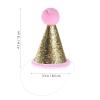 ERINGOGO Sequin Birthday Party Hat for, Pink Pom Pom Cone Hat, Non-Woven Photo Prop for Boys and Birthday Celebration view 2