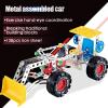 138pcs Assembly Metal Construction Truck Blocks Science Kits for Toddler 6+ view 2