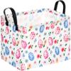 ACMUUNI Rectangle Easter Eggs Gift Basket Rabbit Shelf Basket Clothes Laundry Storage Box Storage Bins, Bunny Basket, Laundry Hamper with Handles view 1