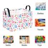 ACMUUNI Rectangle Easter Eggs Gift Basket Rabbit Shelf Basket Clothes Laundry Storage Box Storage Bins, Bunny Basket, Laundry Hamper with Handles view 3