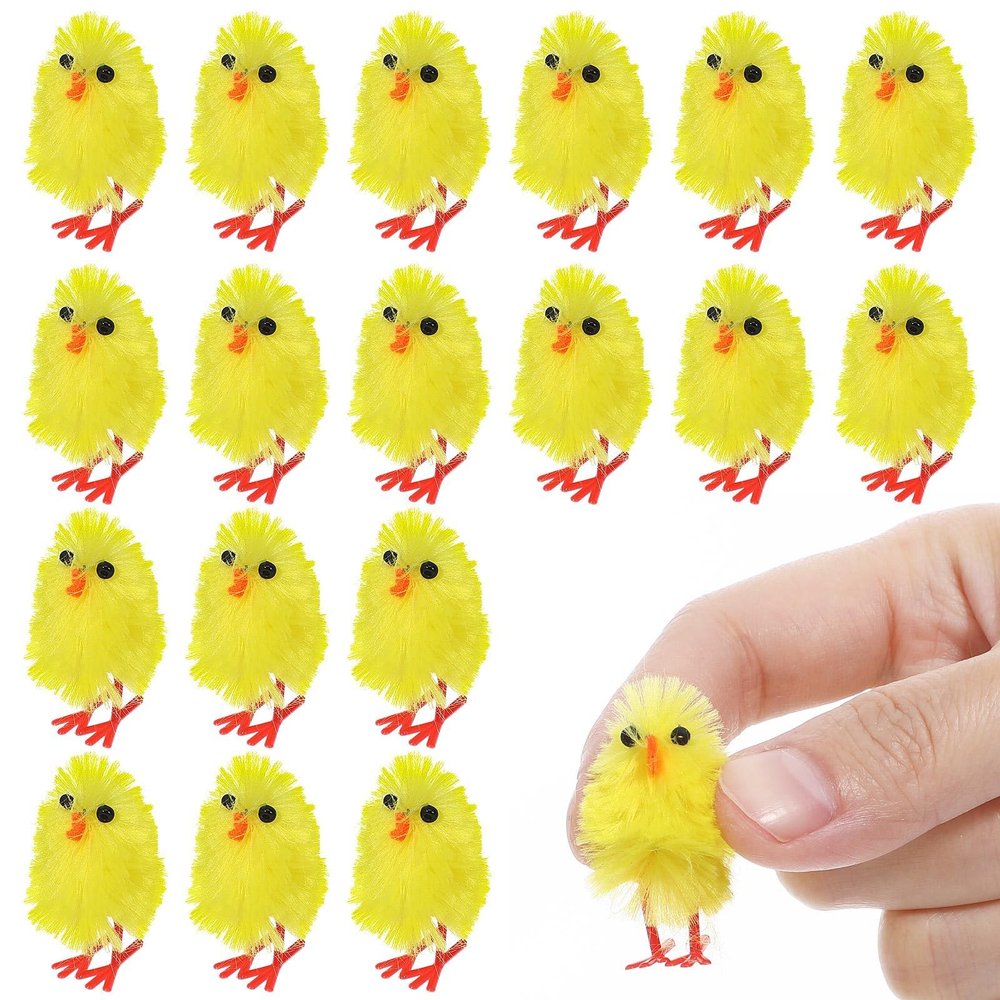 ARTIBETTER 60pcs Little Chicken Figurines Easter Chicken Decorations Party Decor Mini Chick Toy for Kids Party Supplies