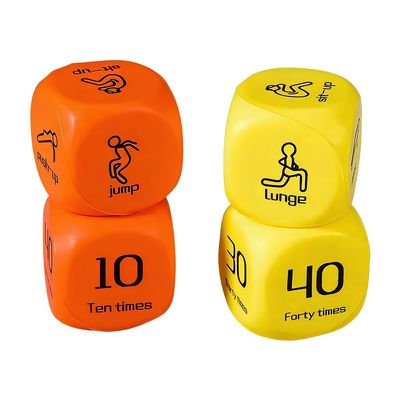 2 PCS Workout Dice for Men Women, 2026 Exercise Dice, Portable Fitness Dices for Home Workouts, Funny Training Dices for Family Fitness, Strength Training Equipment for Adults (Orange and Yellow)