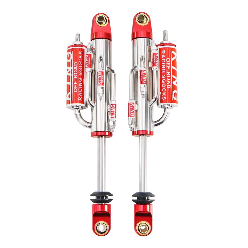 1/10 Simulated Negative Pressure Damper Shock Absorber Metal Decoration for RC Crawler UT4 TRX4 RR10 Wraith DIY Upgrade (Red 105mm 2Pcs)