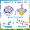 DoubleFill 100pcs DIY Wooden Spinning Tops Craft Kit, Back to School Gifts view 2