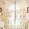 HooHero Beige 50 Width Sheer Curtains Rod Pocket Home Decoration Gorgeous Style Exquisite Floral Embroidered for Kids Nursery Room view 4
