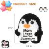 Handmade Crochet Penguin with Message Card, To My Love Positive Penguin, Sentimental Gifts for Wife Husband Mom Dad, Valentines Anniversary Birthday Gifts for Him Her, Cute Knitted Penguin Decor (Mom) view 2