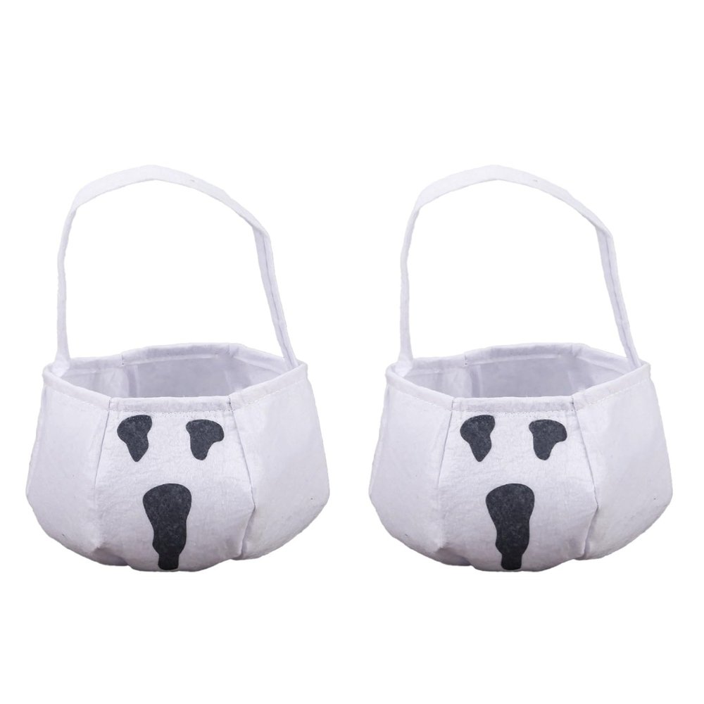 Halloween Treat Bags - 2 Pcs Ghost Design, 5.9 Inch Collection Handbags for Kids