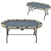 FHUKMZOI 70" Oval Foldable Poker Table, Blackjack Gaming Texas Holdem Tables for 8-10 Players, Casino Gambling Table with Cup Holders for Home Games Parties Poker Nights (Oval) view 1