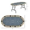FHUKMZOI 70" Oval Foldable Poker Table, Blackjack Gaming Texas Holdem Tables for 8-10 Players, Casino Gambling Table with Cup Holders for Home Games Parties Poker Nights (Oval) view 3