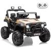 12V Ride On Car for Kids, Ride On Toy w/Parent Remote, Spring Suspension, Bluetooth, Music & Horn, LED Light, 4.1MPH Max Speed, 3 Speeds, Electric Car for Kids Toddlers Age 3-8, Khaki view 1