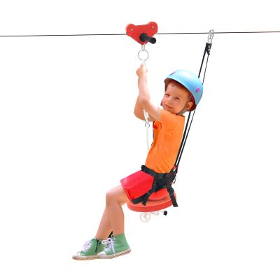 DUSNDULR 160 Feet Backyard Zip Line Kit, 330 Lbs Heavy Duty Zipline Kit with Stainless Steel Spring Brake & Harness for Kids and Adult Outdoor